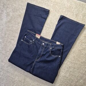 Levis Jeans 726 High Flare Womens 32/32 Dark Wash Blue Disco 70s Retro Mom New